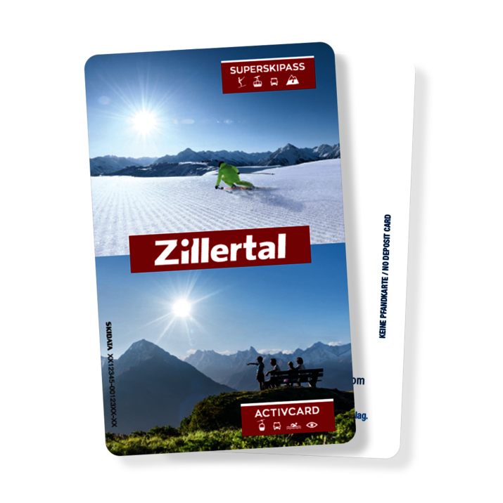 Keykarte vom Skigebiet Zillertal