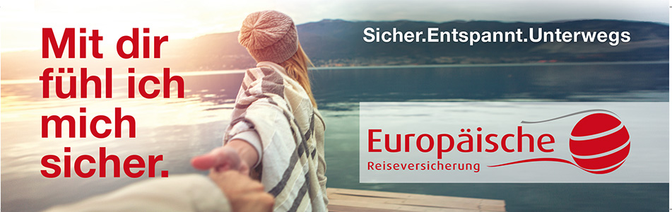 Ein Werbebanner der Europäischen Reiseversicherung